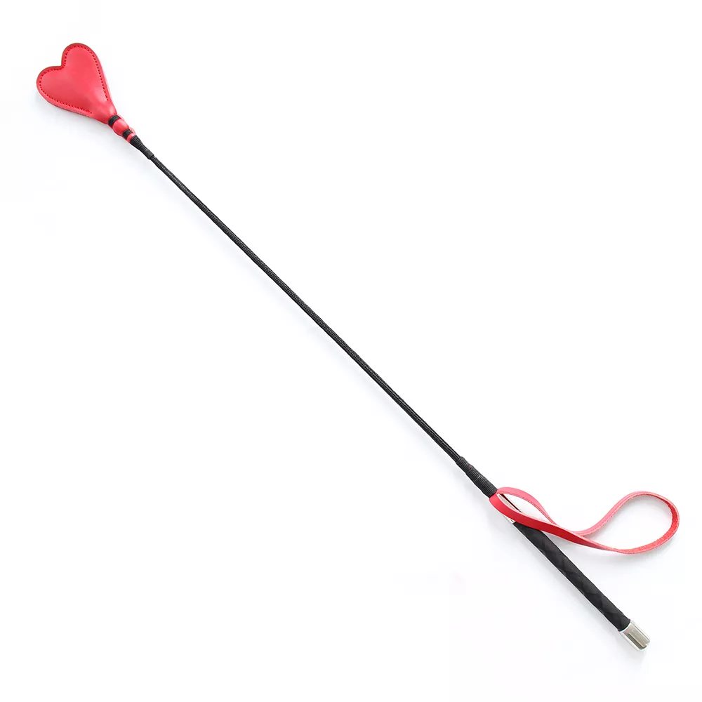 26″ Heart Crop PVC Ornate Pro Handle Red