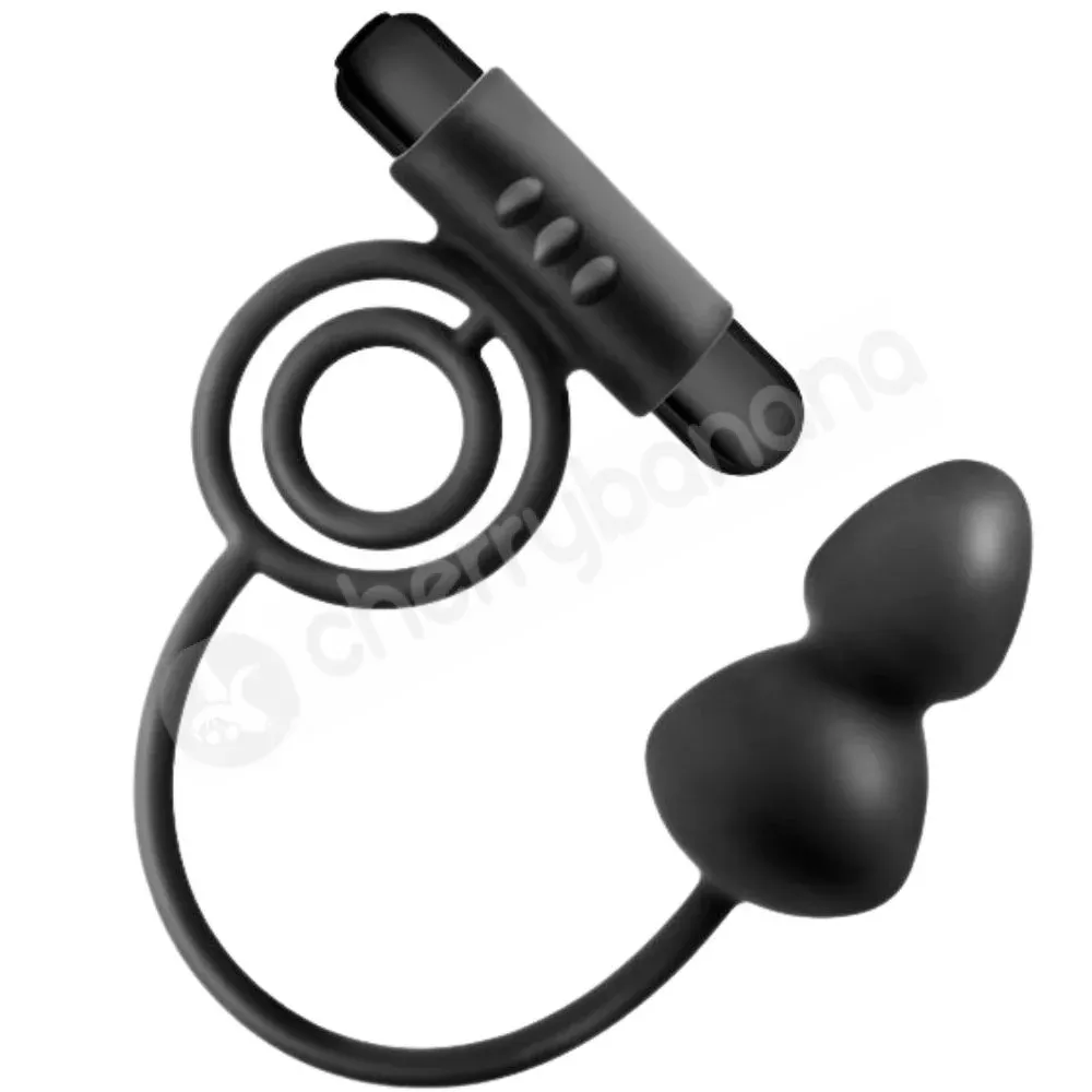 Anal Adventures Platinum Anal Plug & Vibrating C-Ring