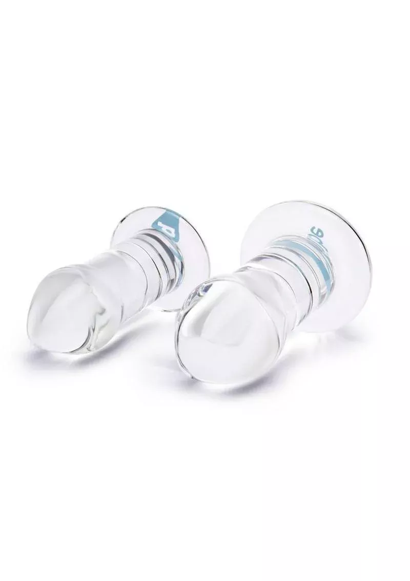 B-Vibe Intermediate Glass Anal Dilators Set (2 Piece) – Clear