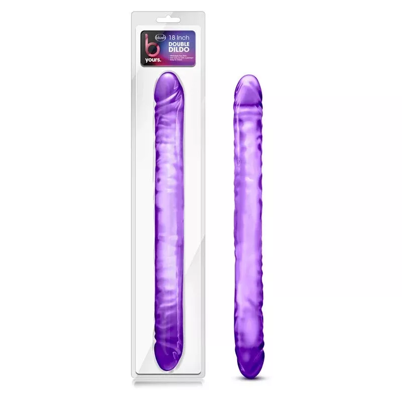 B Yours 18-Inch Double Dildo - Purple