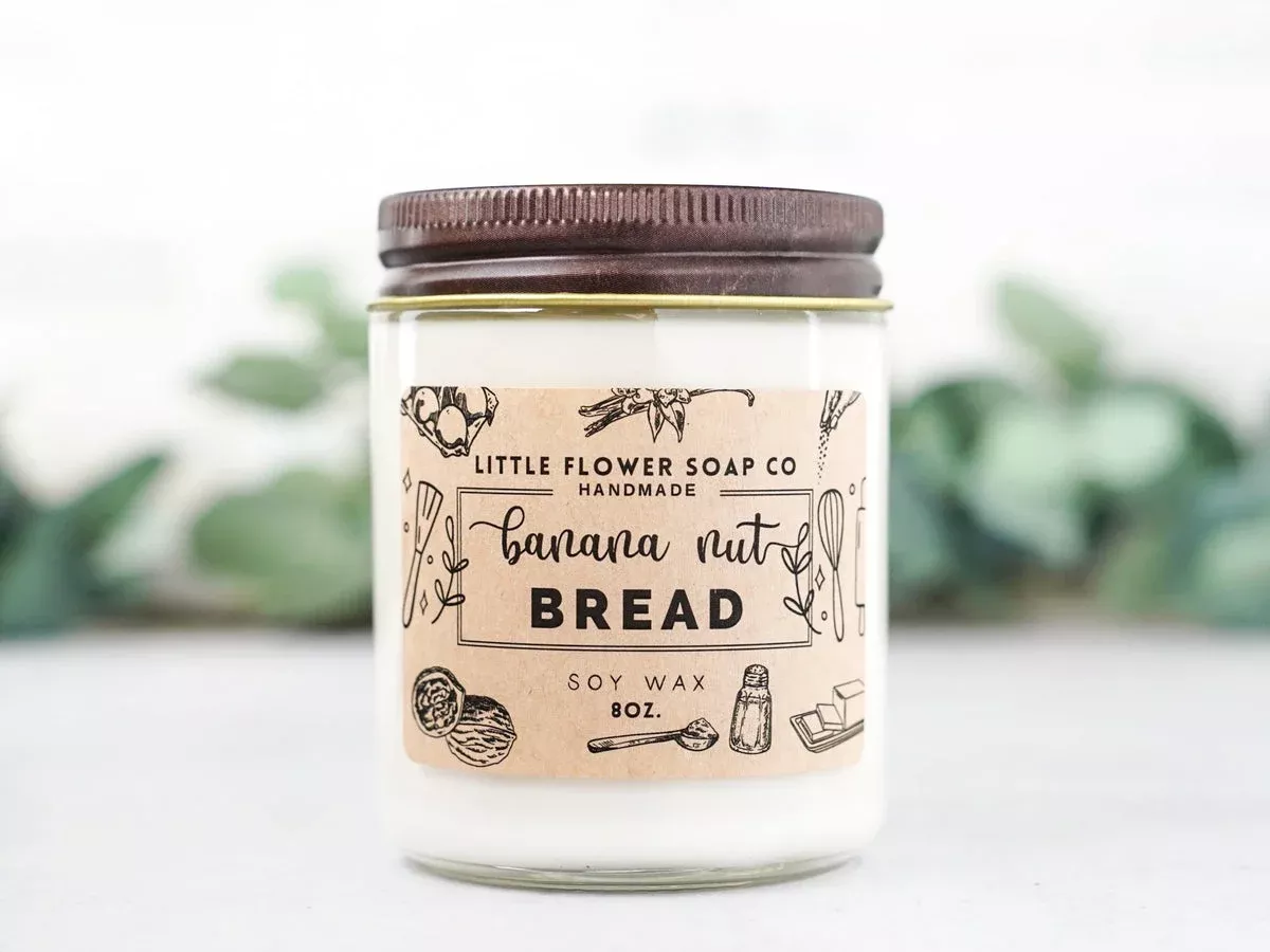 Banana Nut Bread – 8oz Soy Wax Candle
