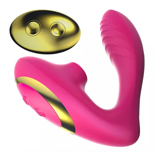 CLITORAL SUCKING VIBRATOR WITH PLEASURE AIR, G-SPOT VIBRATION & REMOTE – PINK