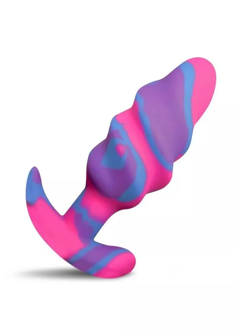Creature Cocks Unicorn Swirl Silicone Butt Plug – Medium – Multicolor