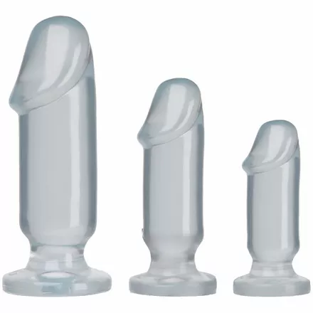 Doc Johnson Crystal Jellies Anal Starter Butt Plug Kit – Clear