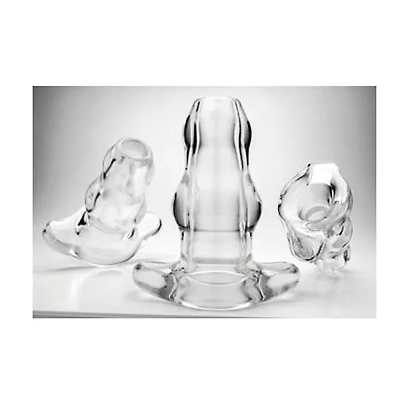 Double Tunnel Plug - Clear - Medium Silicone Anal Plug