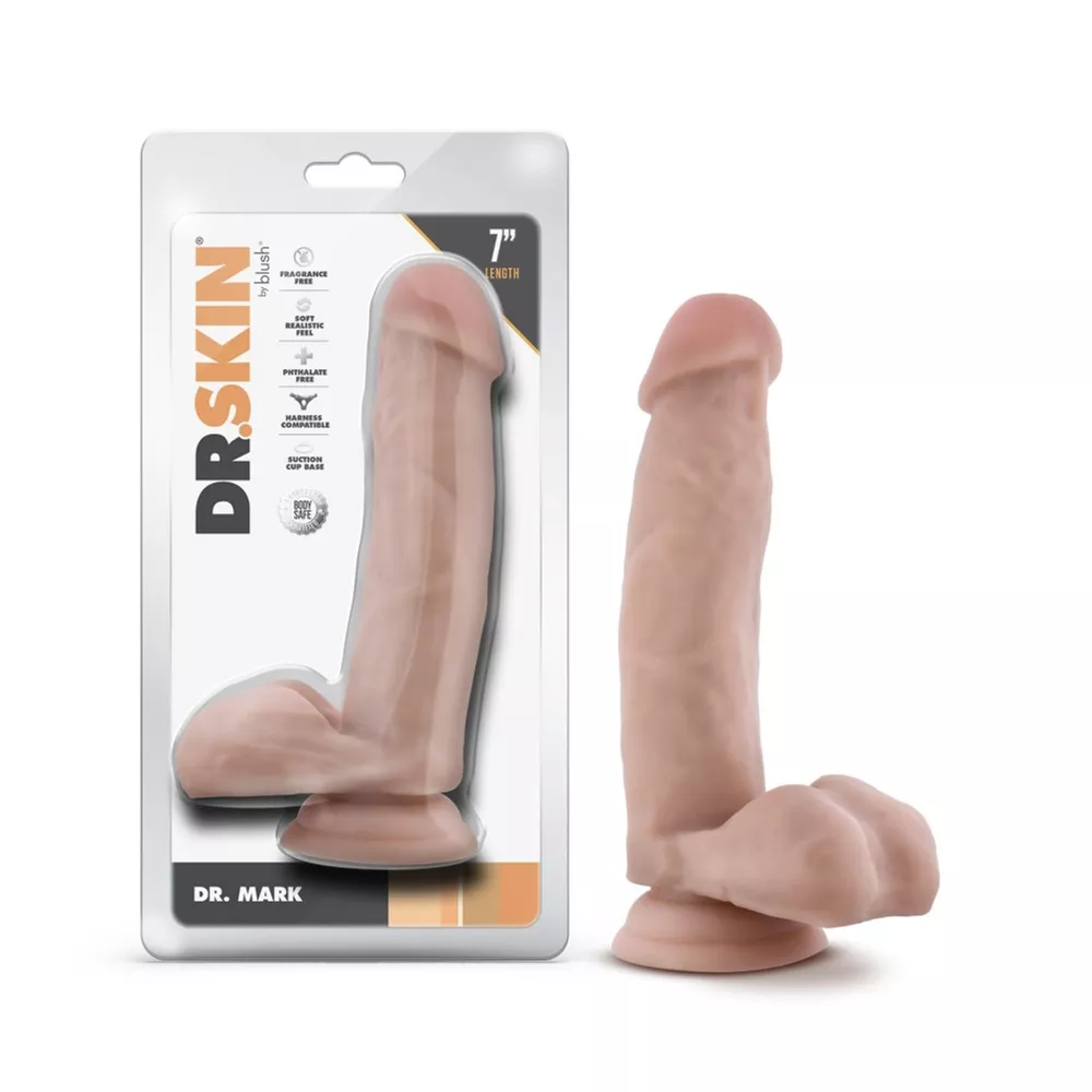 Dr. Skin Dr. Mark 7″ Dildo With Balls Beige