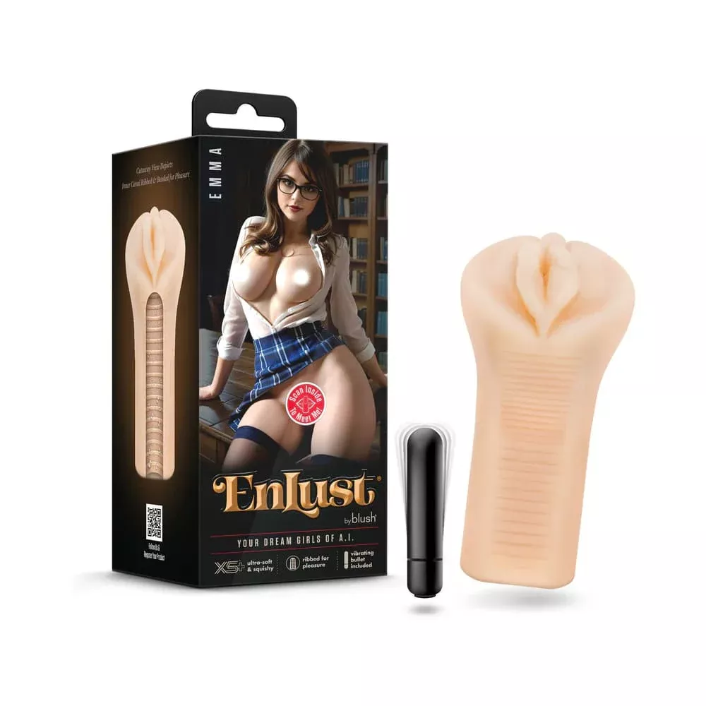 EnLust Emma AI Pocket Pussy Stroker w/Bullet Vibe Beige