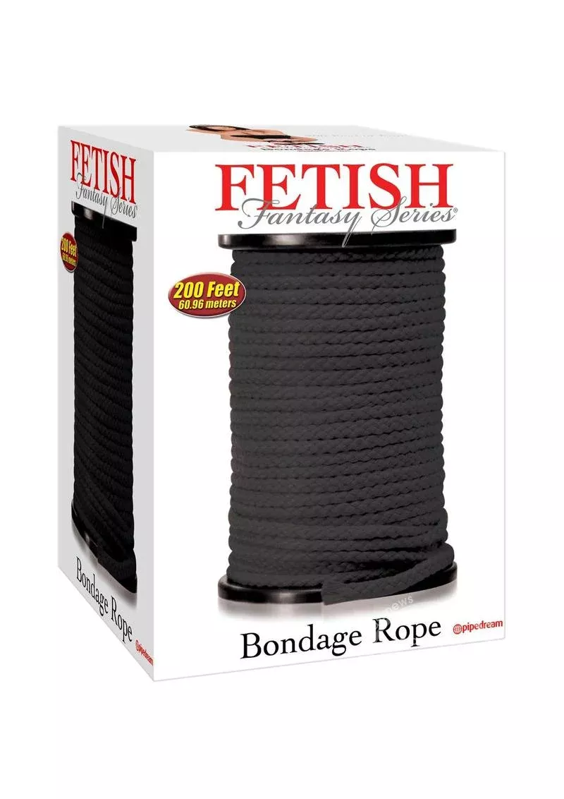 Fetish Fantasy Series Bondage Rope 200 Feet – Black(DISCONTINUED)