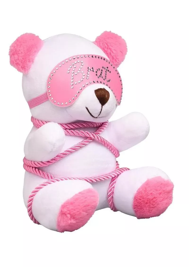 Master Series Brat Bondage Bear – White/Pink