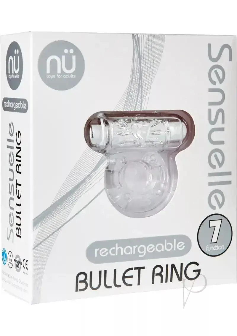 Sensuelle Bullet Ring Cockring – 7 Function Clear