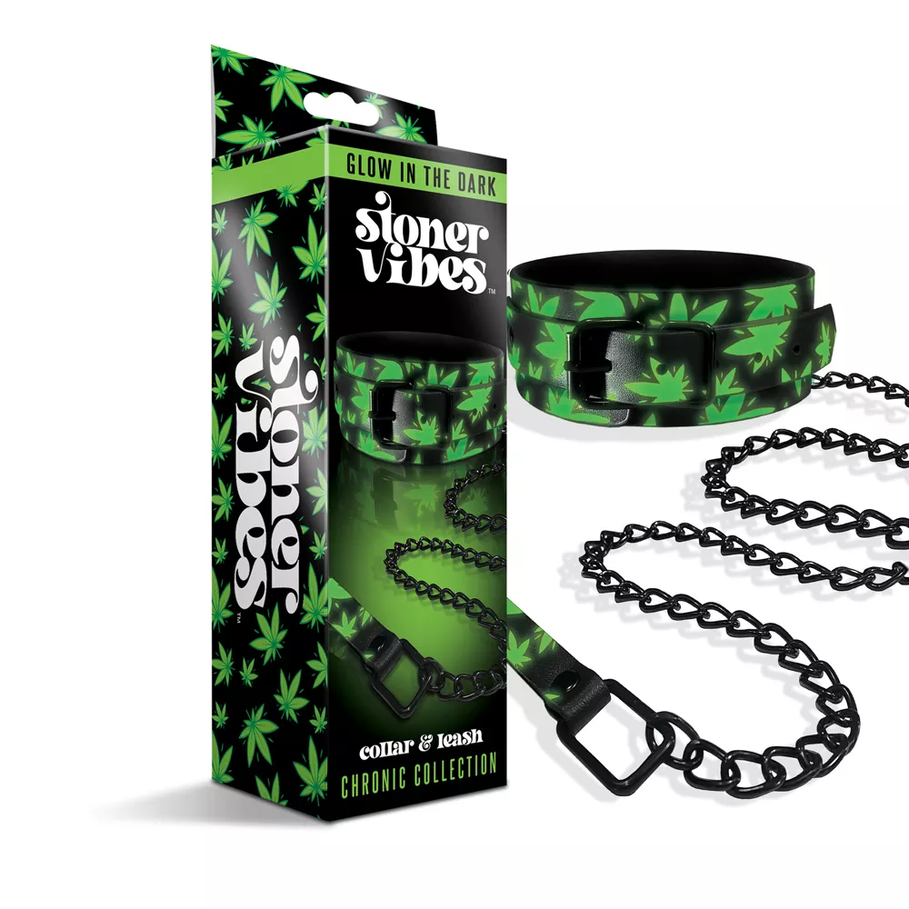 Stoner Vibes Chronic Collection Glow In The Dark Collar & Leash
