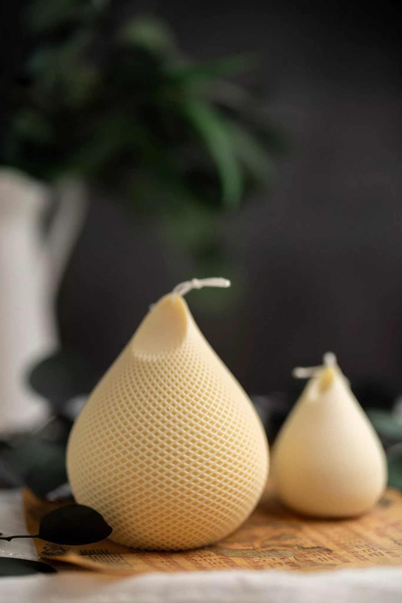 Unique Geometrical Ribbed Candle – Handmade Soy Pillar Candle – Valentine’s Day Gift Idea