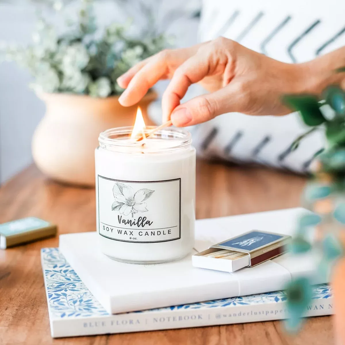 Vanilla Essential Oil – 8oz Soy Wax Candle