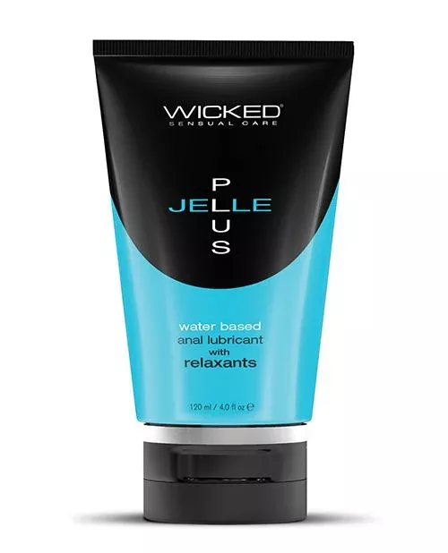 Wicked Sensual Care Jelle Plus Water Based Anal Lubricant with Relaxants – 4 oz or 8 oz
